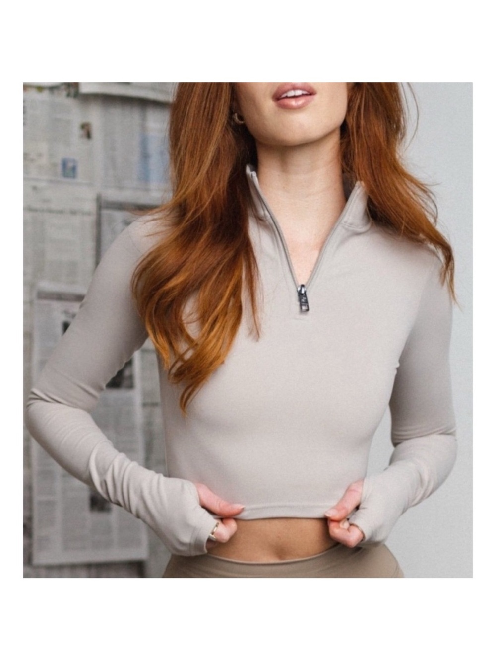 Balance Athletica/Vitality refined Crop zip Long-Sleeve Half-Zip Top L